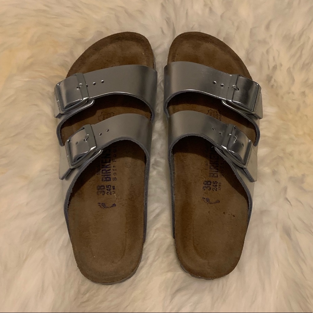 Arizona Birkenstock Silver Size 38